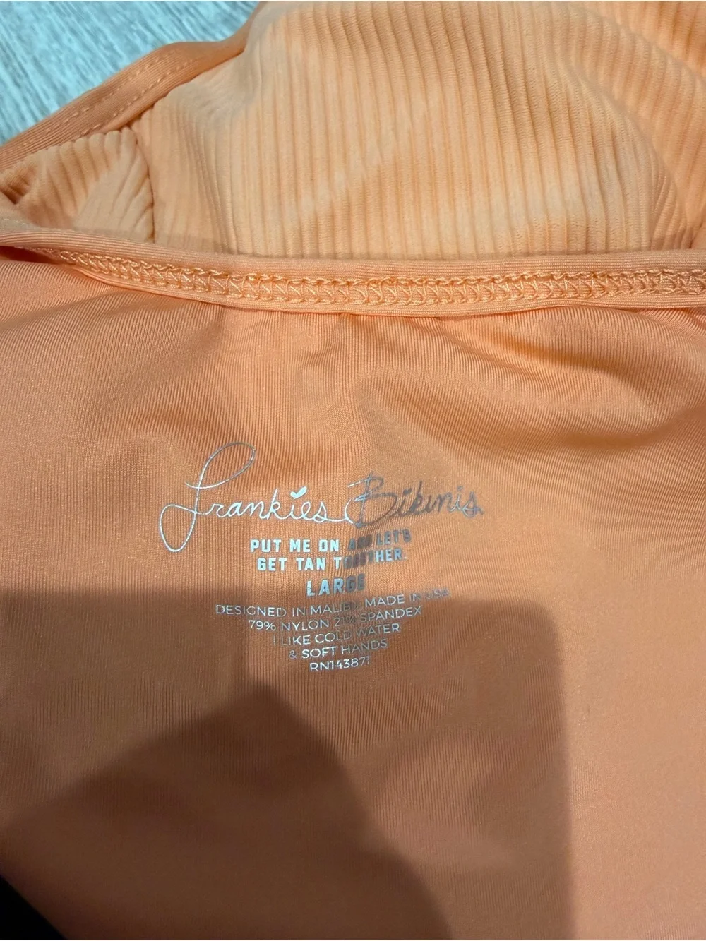 NWOT Frankie's Bikinis Adele Peach Orange One-Piece